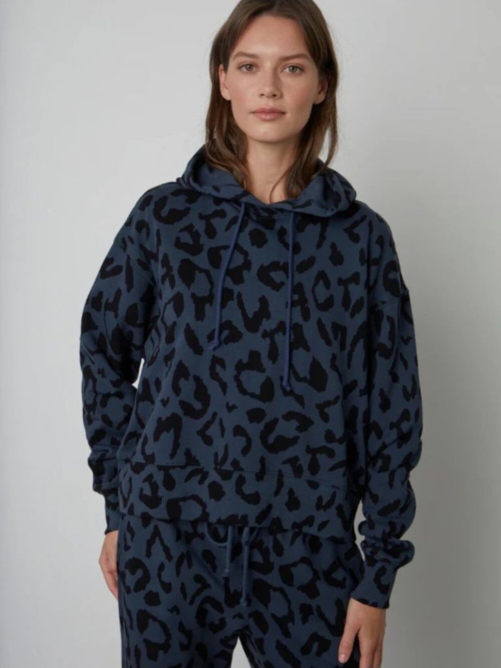Velvet by Graham & Spencer Bengal Fleece Hoodie Animal Print Sweatshirt  XL